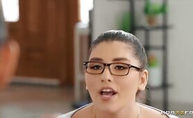 Huge Facial For Super Sexy Brunette Doll With Glasses